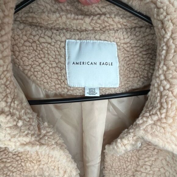 American Eagle | women tan teddy bear jacket - Picture 2 of 11